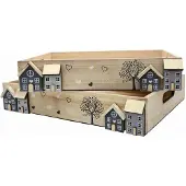 UNUS Houten decoratiebladen set van 2 met handgreep whitewash