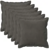 vidaXL Kussensloop 6 st HOUTEN Donkergrijs 45 x 45 cm Fluweel