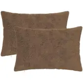 vidaXL Kussensloop 2 st HEERLEN Lichtbruin 40 x 60 cm Nep Konijnenbont