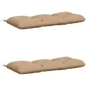 vidaXL Bankkussens VIANEN 2 st 100% Polyester Zand 100 x 50 x 12 cm