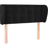 vidaXL Hoofdbord met randen 83x23x78/88 cm fluweel zwart