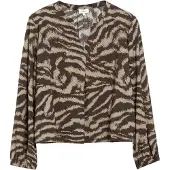s.Oliver - female - Blouse met dierenprint en plooien