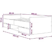 vidaXL Bedframe met lade met hoofdeinde met opslag Wit Bewerkt hout