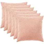 vidaXL Kussensloop 6 st HEERLEN Roze 80 x 80 cm Bouclé
