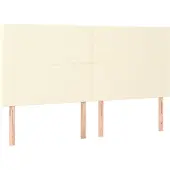 vidaXL Hoofdbord crème 160x5x118/128 cm kunstleer