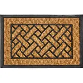 HowHomely Kokosmat Deurmat 60x40cm Klassiek Decoratief met Rand