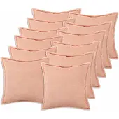 vidaXL Kussensloop 12 st HOUTEN Roze 50 x 50 cm Bouclé