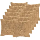 vidaXL Kussensloop 12 st HEERLEN Taupe 45 x 45 cm Nep Konijnenbont