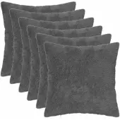 vidaXL Kussensloop 6 st HEERLEN Donkergrijs 50 x 50 cm