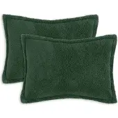 vidaXL Kussensloop 2 st HOUTEN Donkergroen 50 x 80 cm Bouclé