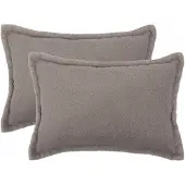 vidaXL Kussensloop 2 st HOUTEN Lichtgrijs 30 x 50 cm Bouclé