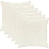 vidaXL Kussensloop 6 st HOUTEN Wit 65 x 65 cm Nep Konijnenbont