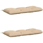 vidaXL Bankkussens VIANEN 2 st 100% Polyester Crèmekleurig