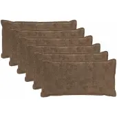 vidaXL Kussensloop 6 st HOUTEN Lichtbruin 40 x 70 cm Nep Konijnenbont