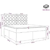 vidaXL Boxspringbed met matras, zwart, 140 x 190 cm, fluweel