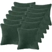 vidaXL Kussensloop 12 st HEERLEN Donkergroen 40 x 40 cm Bouclé