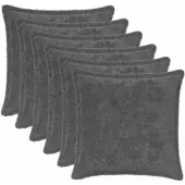 vidaXL Kussensloop 6 st HOUTEN Donkergrijs 45 x 45 cm Nep Konijnenbont