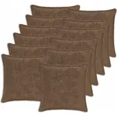 vidaXL Kussensloop 12 st HOUTEN Lichtbruin 45 x 45 cm Nep Konijnenbont