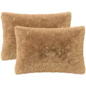 vidaXL Kussen 2 st HEERLEN Taupe 50 x 75 cm PV Fleece