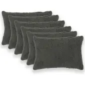 vidaXL Kussensloop 6 st HEERLEN Donkergrijs 30 x 50 cm Bouclé