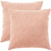 vidaXL Kussensloop 2 st HEERLEN Roze 80 x 80 cm Bouclé