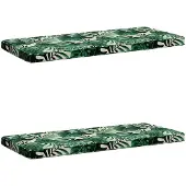 vidaXL 2-delige Bankkussens VUGHT 2 st 100% Polyester Bladpatroon
