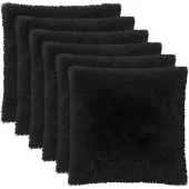 vidaXL Kussensloop 6 st HEERLEN Zwart 80 x 80 cm PV Fleece