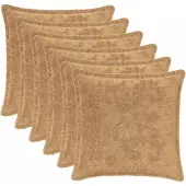 vidaXL Kussensloop 6 st HOUTEN Taupe 30 x 30 cm Nep Konijnenbont
