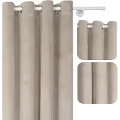 Voppi Luxe Velours Gordijn 140x250cm - Licht Beige, Verduisterend