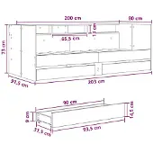 vidaXL Dagbed met lade met plank met opslag Sonoma Eiken Bewerkt hout