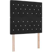 vidaXL LED Hoofdbord met LED-stripverlichting Zwart 90 cm Fluweel