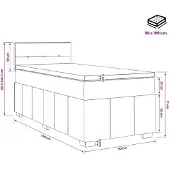 vidaXL Boxspringbed met matras, donkergrijs, 90 x 190 cm, gestoffeerd