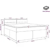 vidaXL Boxspringbed met matras en hoofdbord, blauw, 140 x 200 cm, fluweel