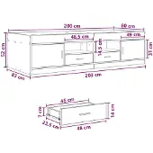 vidaXL Bedombouw met opslag Artisanaal eiken 80 x 200 cm Bewerkt hout