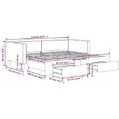 vidaXL Dagbed met uittrekbare lade, lichtgrijs, 100x190 cm, met stoffen bekleding