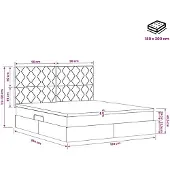 vidaXL LED-bed met opbergruimte en matras, donkerblauw, 180 x 200 cm, fluweel