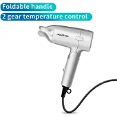 Aigostar reishanddroger, opvouwbaar, 1200W, compact, zilver/grijs