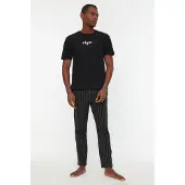 Trendyol Pyjama lang zwart / wit