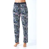 Hajo Premium dames lounge broek jeansblauw | Maat 40/42