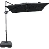 Axi Luma Zweefparasol 200x300 cm incl vulbare parasolvoet Antraciet/grijs – Complete set