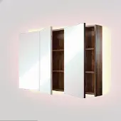 Linie Montro spiegelkast 120 x 75 cm notelaar met spiegelverlichting