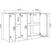 vidaXL Dressoir, zwart, 99x39x73 cm, staal