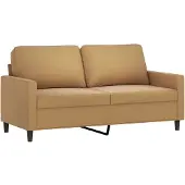 vidaXL Tweezitsbank 140 cm stof bruin