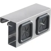 Metaltex handdoekhouder dubbel, edelstaal/TPR, zilver/zwart, voor kastdeur