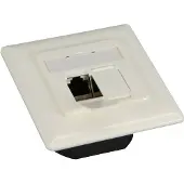 InLine Cat.6 inbouwaansluitdoos, 2x RJ45 female, RAL9010 wit, horizontaal