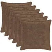 vidaXL Kussensloop 6 st HOUTEN Lichtbruin 40 x 40 cm Nep Konijnenbont