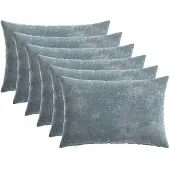 vidaXL Kussensloop 6 st HEERLEN Lichtblauw 30 x 50 cm Chenille Stof
