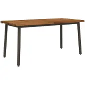 vidaXL Eettafel met levendige rand 160 x 90 x 75 cm Naturel