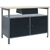 vidaXL Werkbank, zwart, 120x60x85 cm, staal