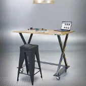 Datona Industriële werktafel 120 cm en werkplaatskruk